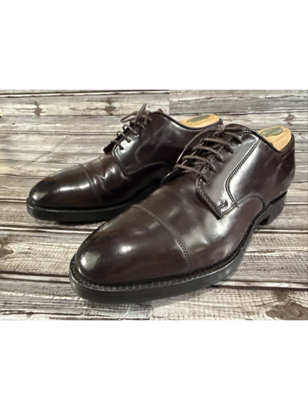 Brooks Brothers X Alden 00062 Shell Cordovan Plain Toe Shoes Sz 9 C Rare Vintage